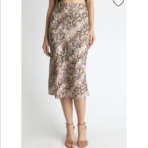Stylish Python Satin Midi Skirt